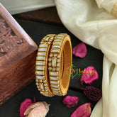 Kids Silk Thread Kundan Bangle-Kada-White -G4910